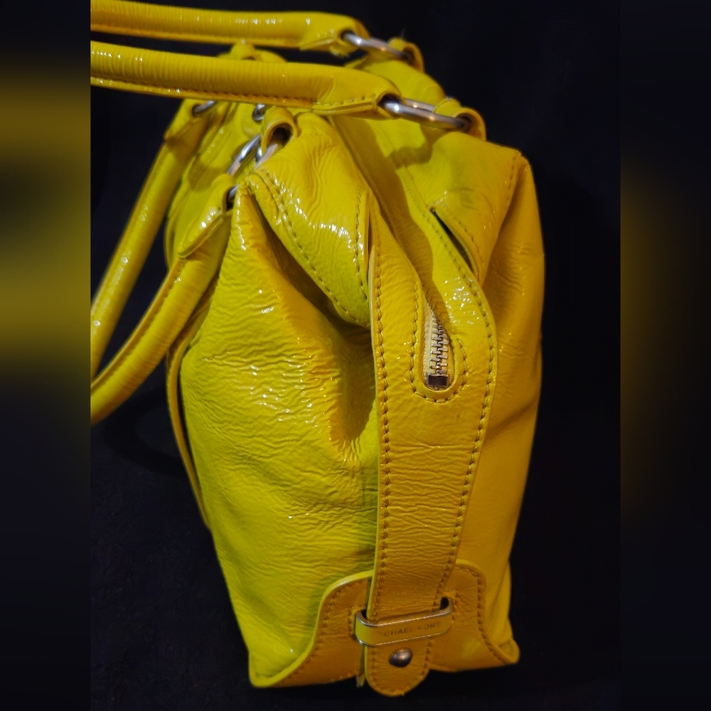 Michael Kors Mustard Yellow Patent Leather Satchel Bag - Picture 4 of 15